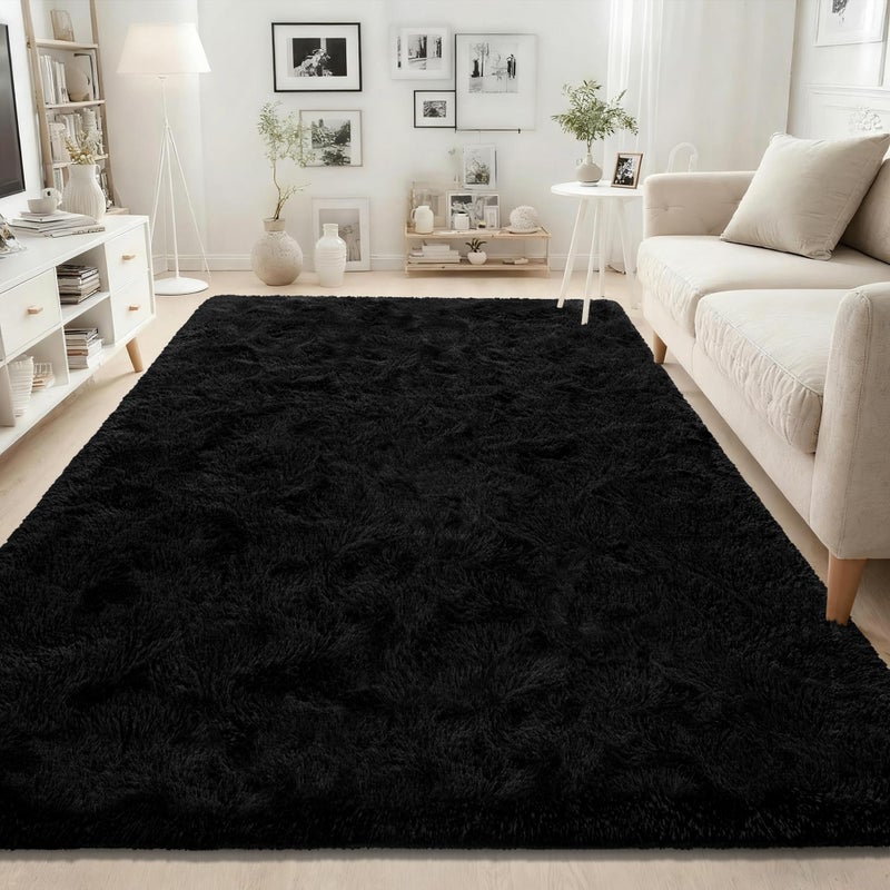 ISEAU 3x5 Area Rug for Dorm, College, Apartment, Living Room, Grey Rugs for Bedroom, Soft Shaggy Carpets, Fluffy and Washable Mats, Under Bed, On Nursery Floors Mat, Boys, Girls Room Carpet Decor - Image 2